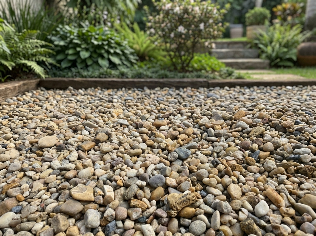 Seixos decorativos para jardim