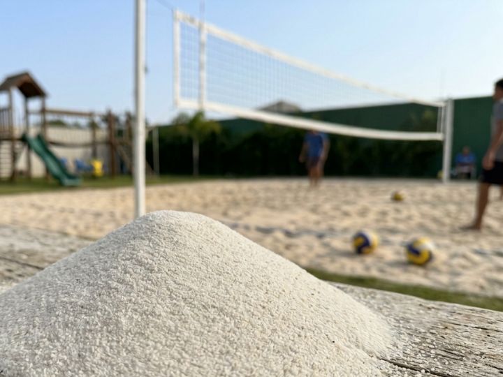 Areia para paisagismo e quadra de esportes