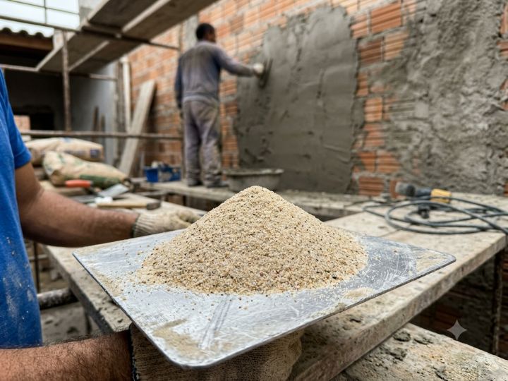 Areia fina para reboco de parede